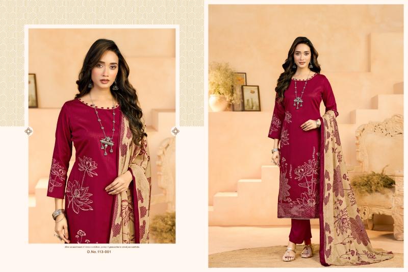 Azara jessika-3 embroidered dress material wholesale